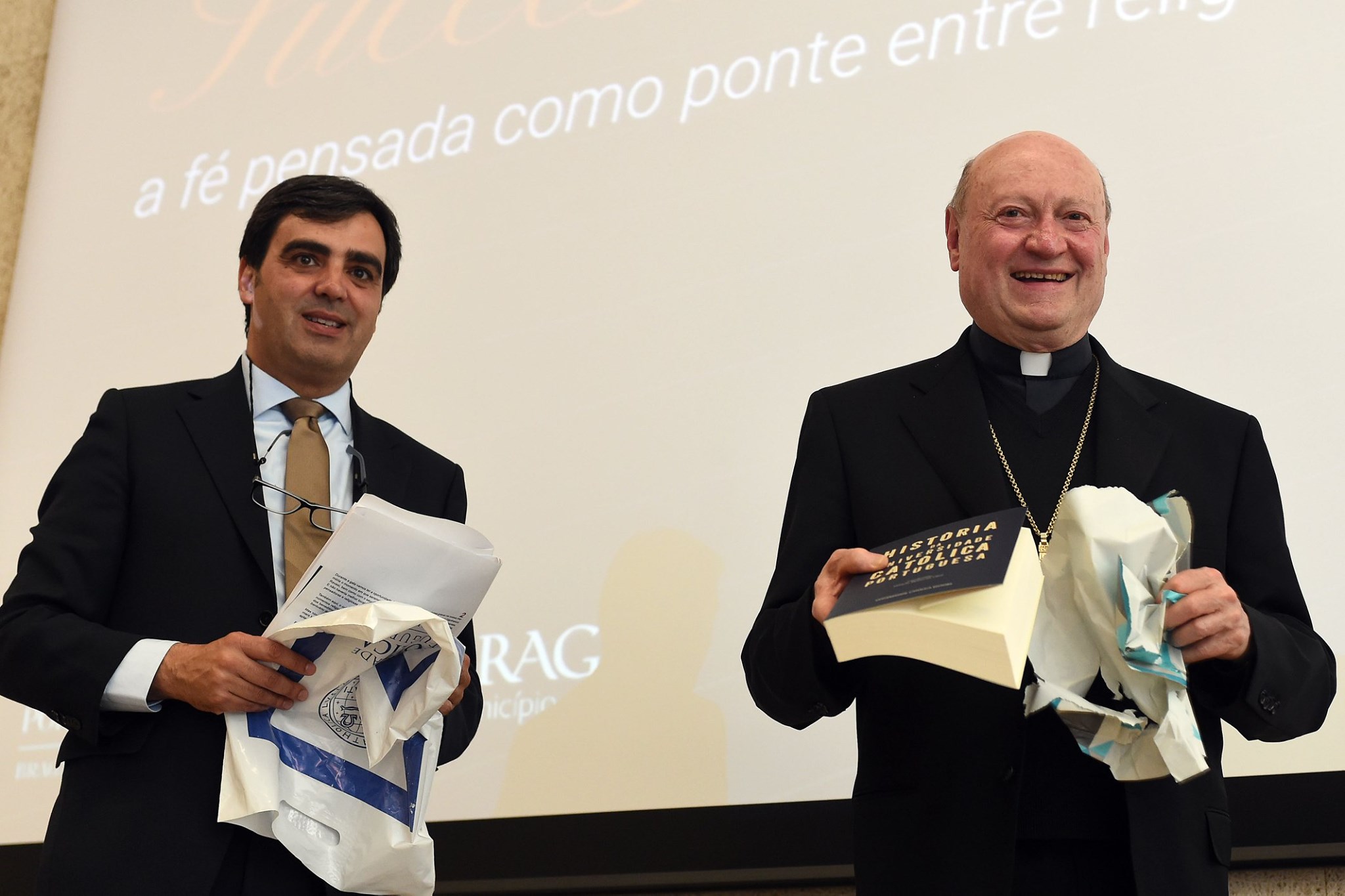 Manuel Andrade com o Cardeal Gianfranco Ravasi